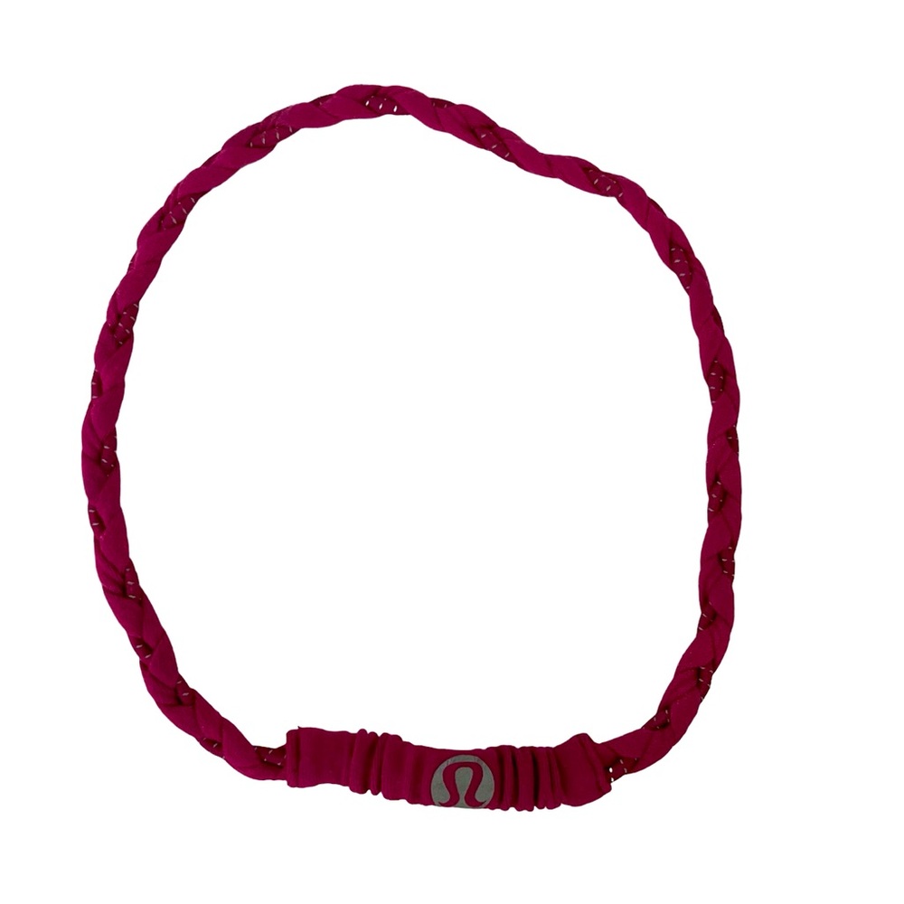 NWOT Lululemon Pink Braided Headband with reflective details - OS